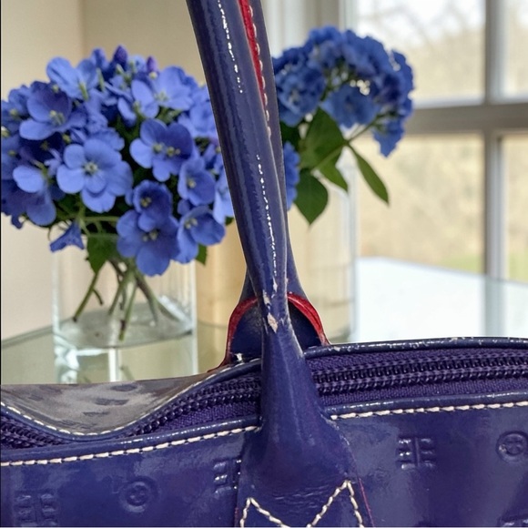 3FER EUC Arcadia Deep Blue Parent Leather Satchel Bag - Picture 8 of 10